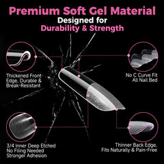 UNA GELLA side profile displaying medium square shape for neat nails