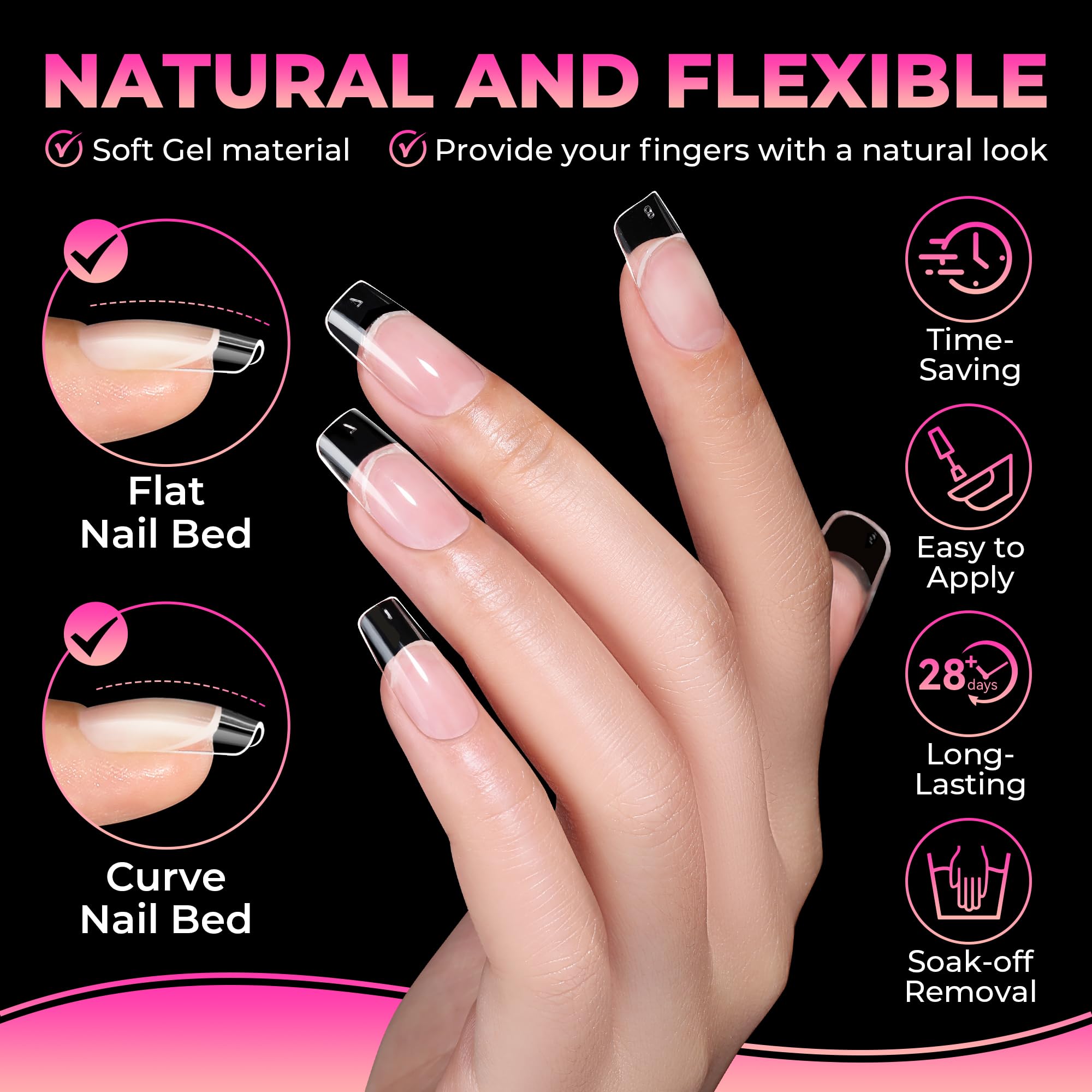 UNA GELLA single tip side profile showing thin rear edge for flush natural fit