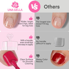 UNA GELLA single toe tip beside ruler to show scale and accurate fit