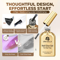 UNA GELLA 10ml bottle beside a ruler showing compact size for travel and storage