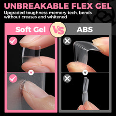 UNA GELLA size chart and labeled trays for quick size matching
