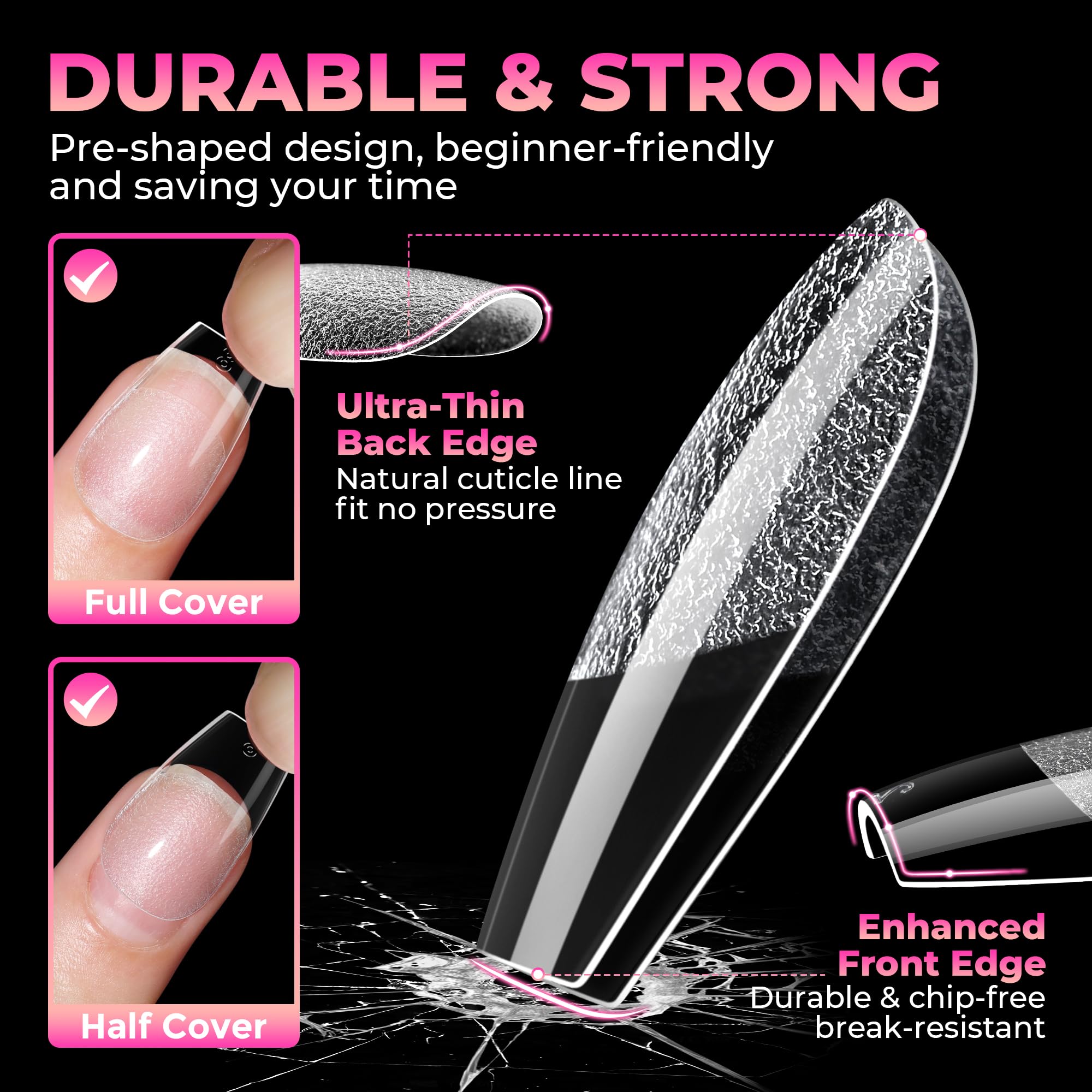 UNA GELLA numbered tips with size chart for fast precise selection