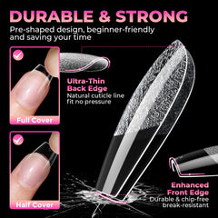 UNA GELLA numbered tips with size chart for fast precise selection