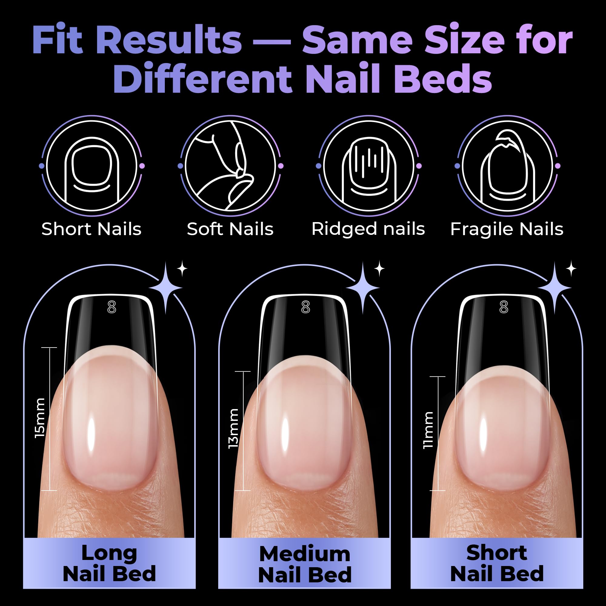 UNA GELLA size chart and organizer to help find the perfect fit