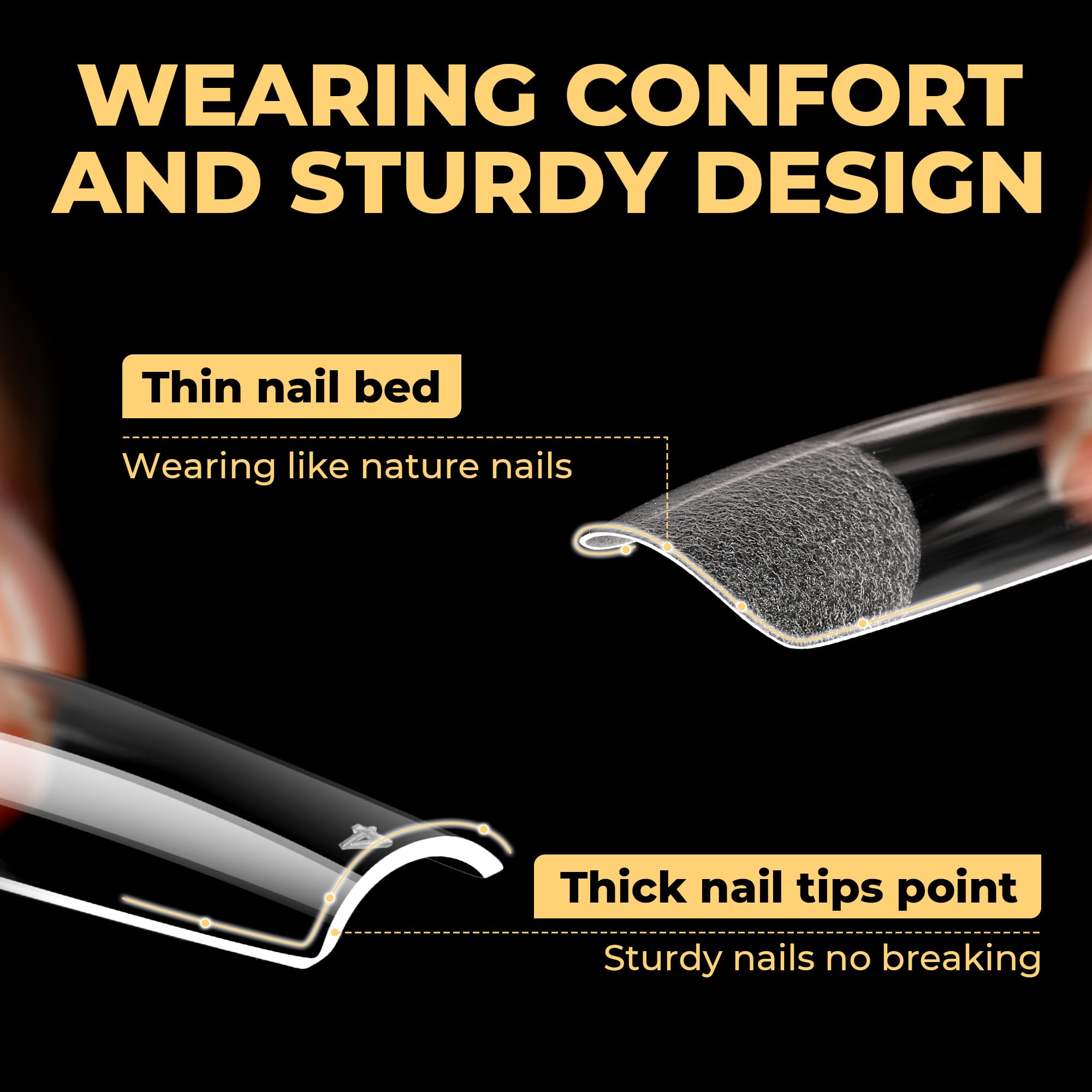 UNA GELLA size chart layout with 12 sizes for precise fit across all nails