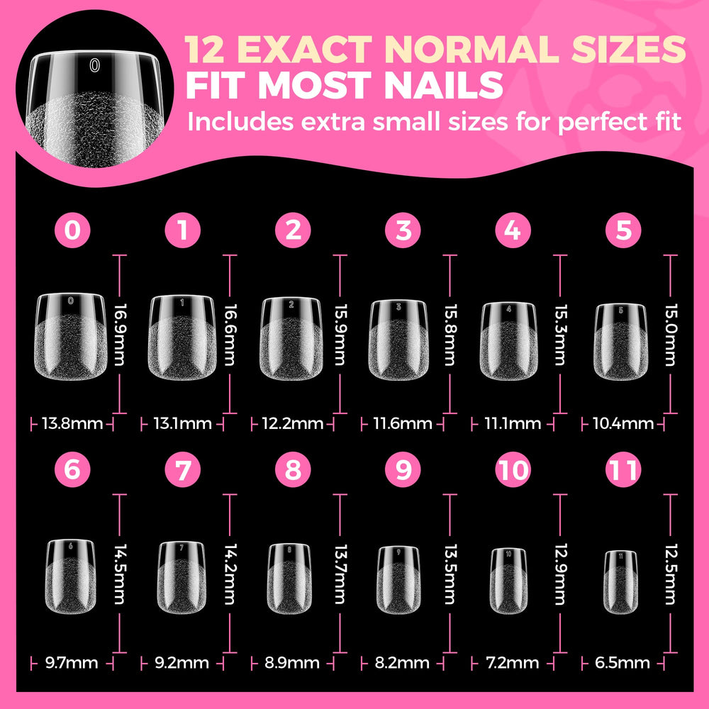 UNA GELLA size comparison layout across fingers, helps choose correct fit