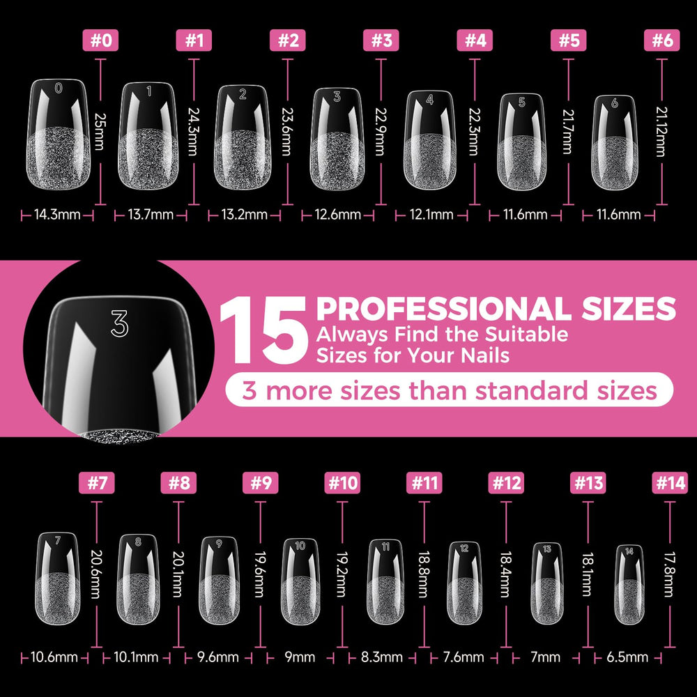 UNA GELLA size layout showing all 15 sizes for precise fit