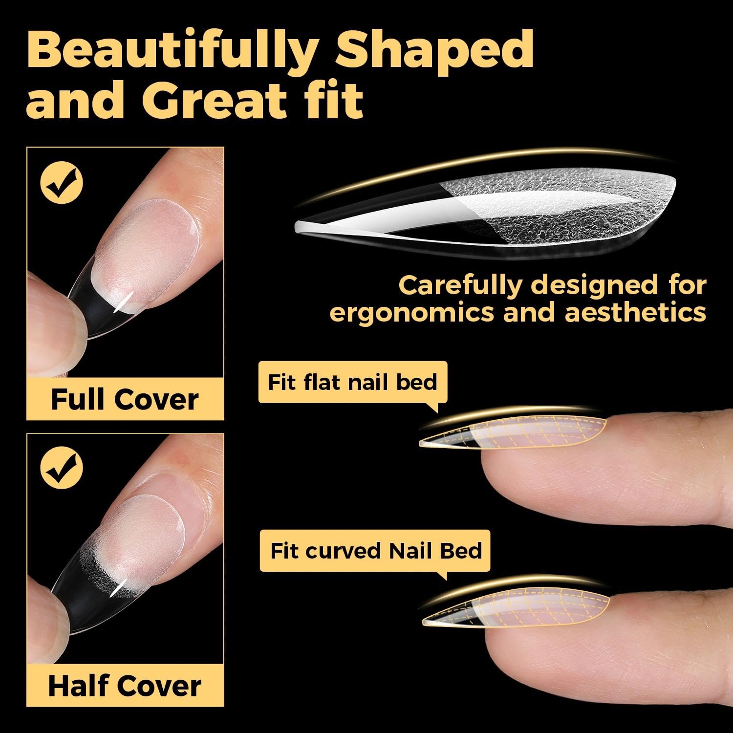UNA GELLA layout of 12 sizes arranged for quick selection and accurate fit