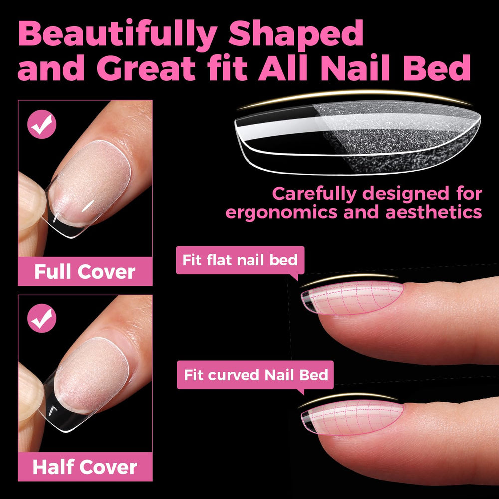 UNA GELLA laid-out tips displaying 12 sizes for exact fitting