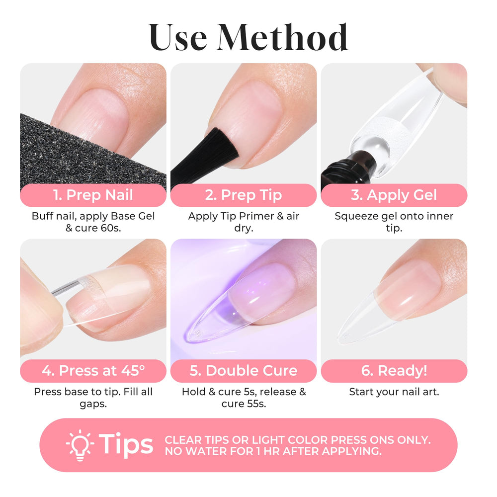 UNA GELLA tube beside fingers showing scale and easy home use