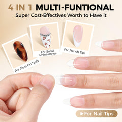 UNA GELLA tube beside fingers for scale helping buyers understand actual product size
