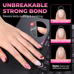 UNA GELLA size spread layout illustrating 15 sizes for broad nail bed coverage