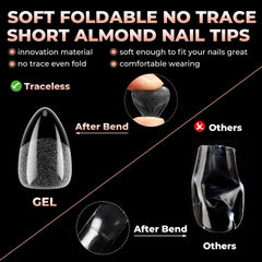 UNA GELLA soaking-off tips in acetone showing easy removal without damage benefit