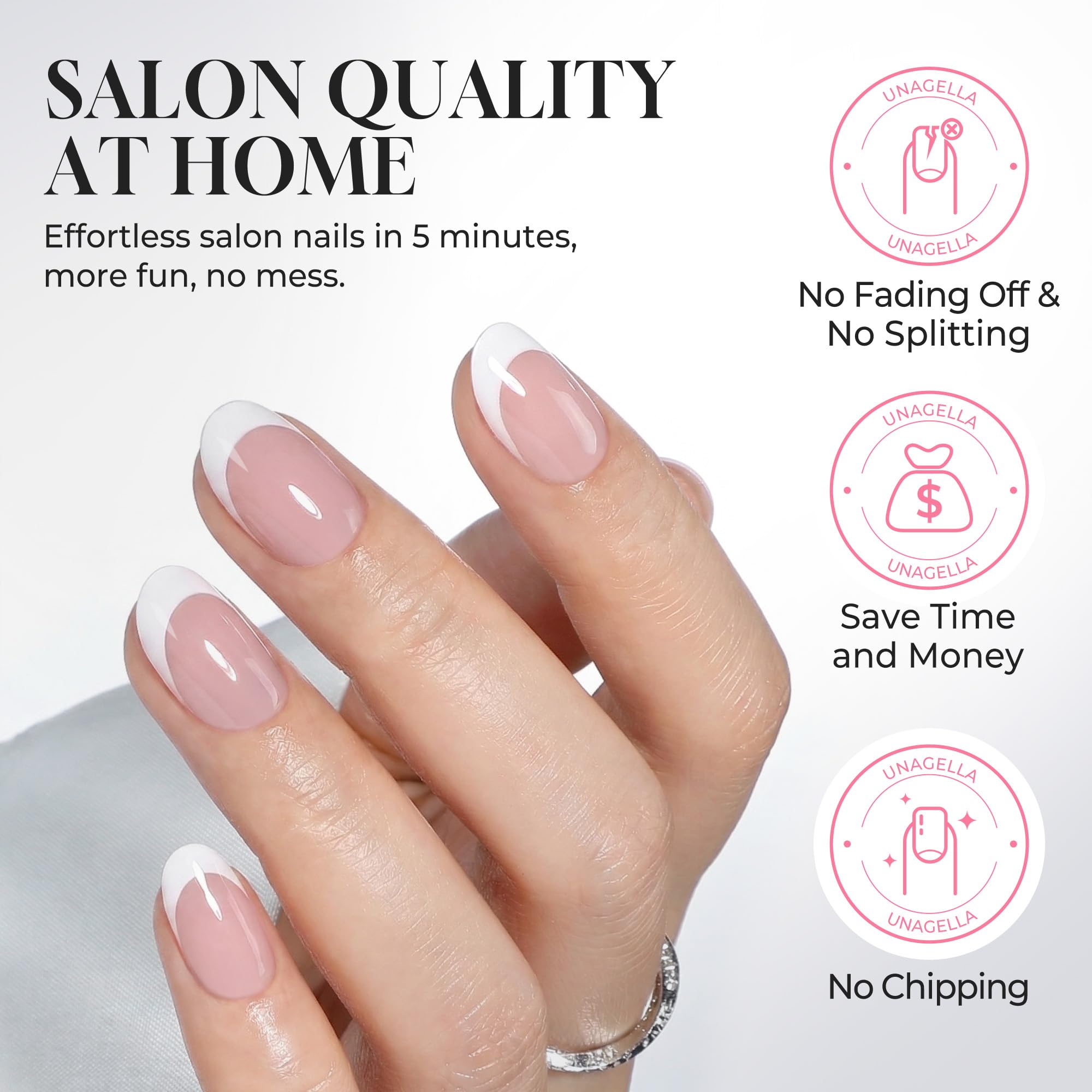 UNA GELLA soft gel texture demonstrating flexible comfortable wear