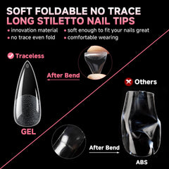 UNA GELLA stiletto tip held in hand showing scale and lightweight feel