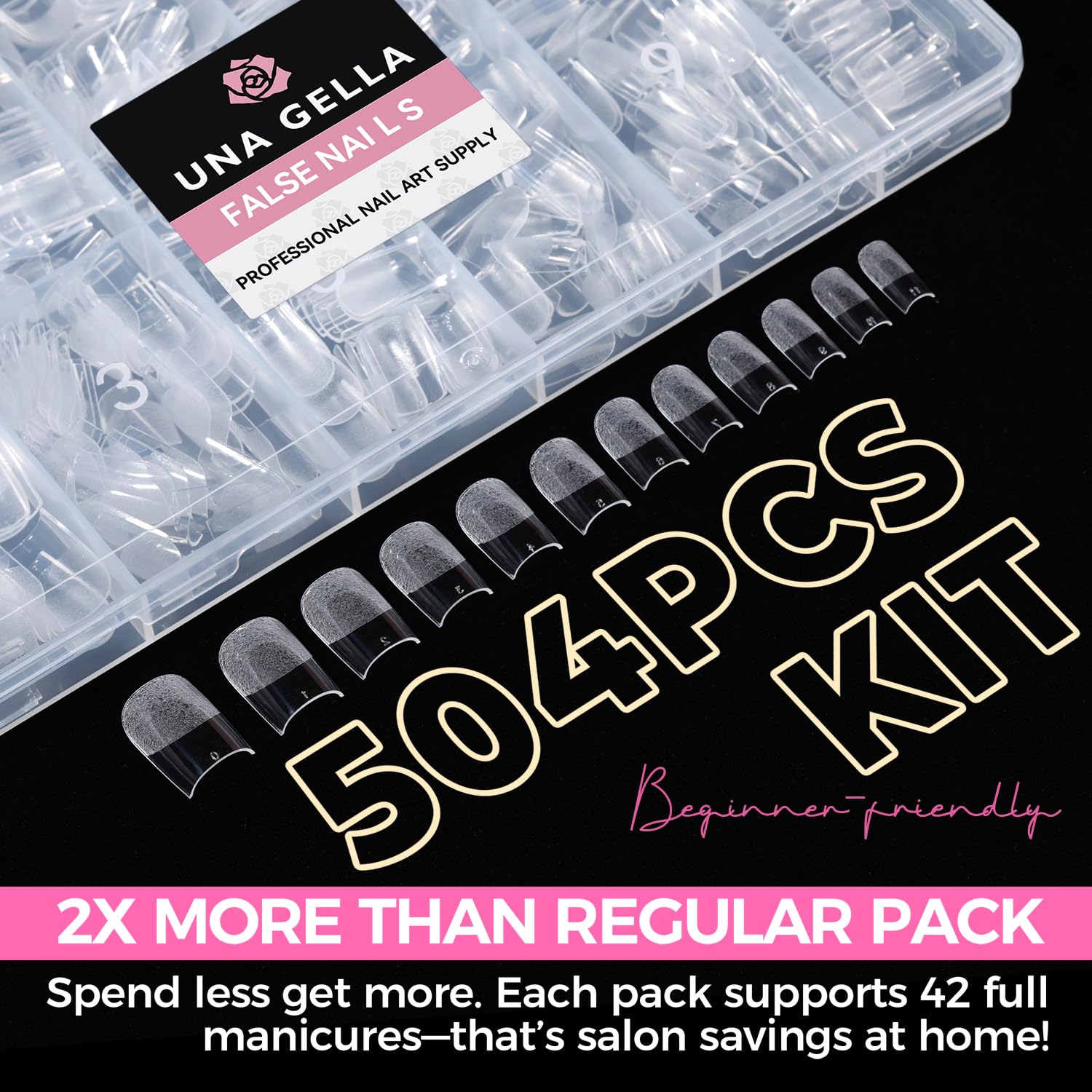 UNA GELLA storage box open with organized tips for convenient reuse