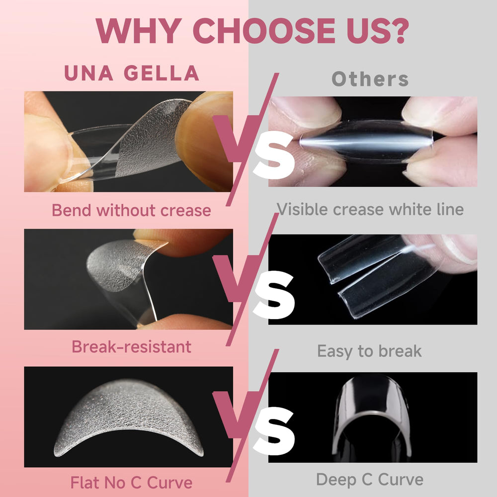 UNA GELLA reinforced front edge and thin back profile for break resistance
