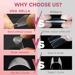 UNA GELLA reinforced front edge and thin back profile for break resistance