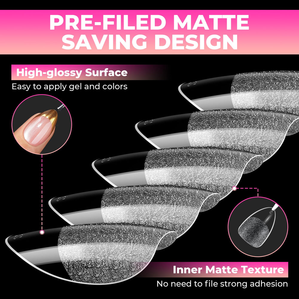UNA GELLA side profile of nail thickness highlighting reinforced front-edge strength