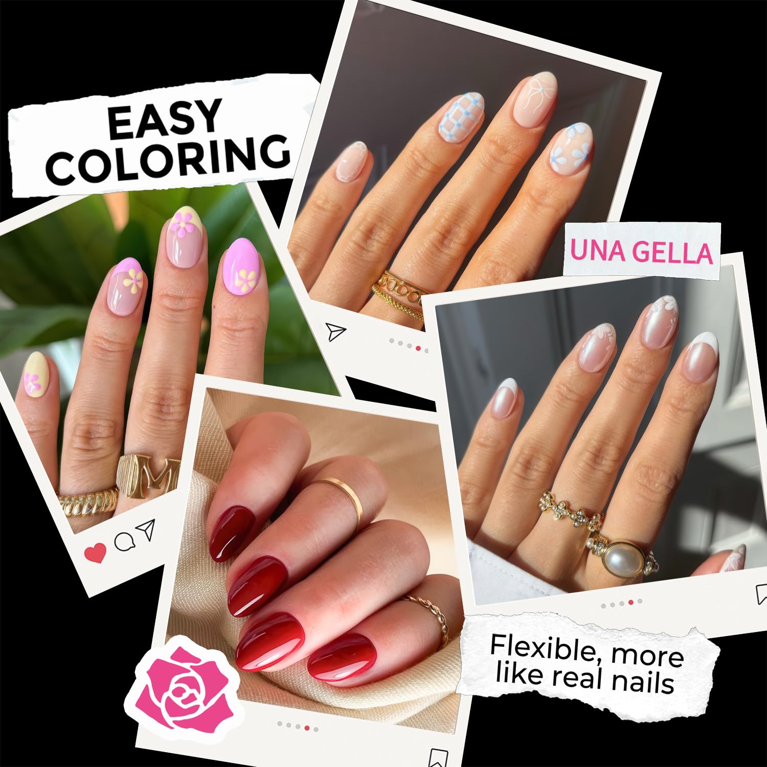 UNA GELLA thin back edge detail that hugs the nail bed for natural appearance