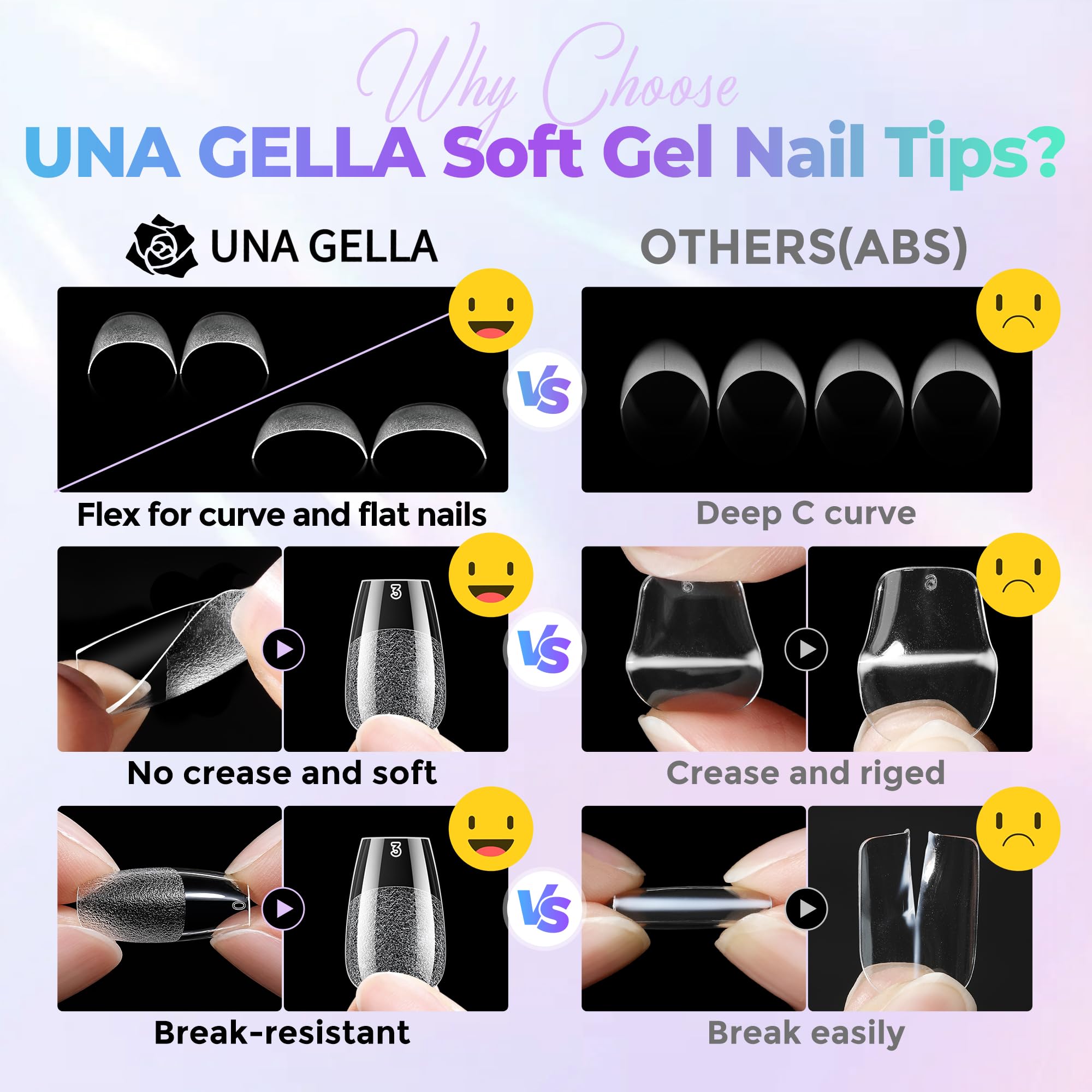 UNA GELLA thin edge detail demonstrating seamless blend and no snagging