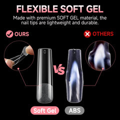UNA GELLA tip bent to show soft gel flexibility and break resistance