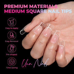 UNA GELLA side profile of medium square tip showing crisp edges