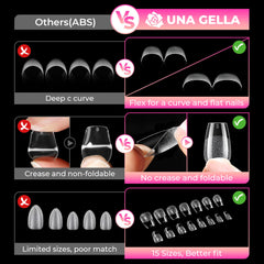 UNA GELLA tips in hand for scale and quick visual sizing benefit