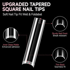 UNA GELLA tips being painted with gel polish for salon-quality finishes at home