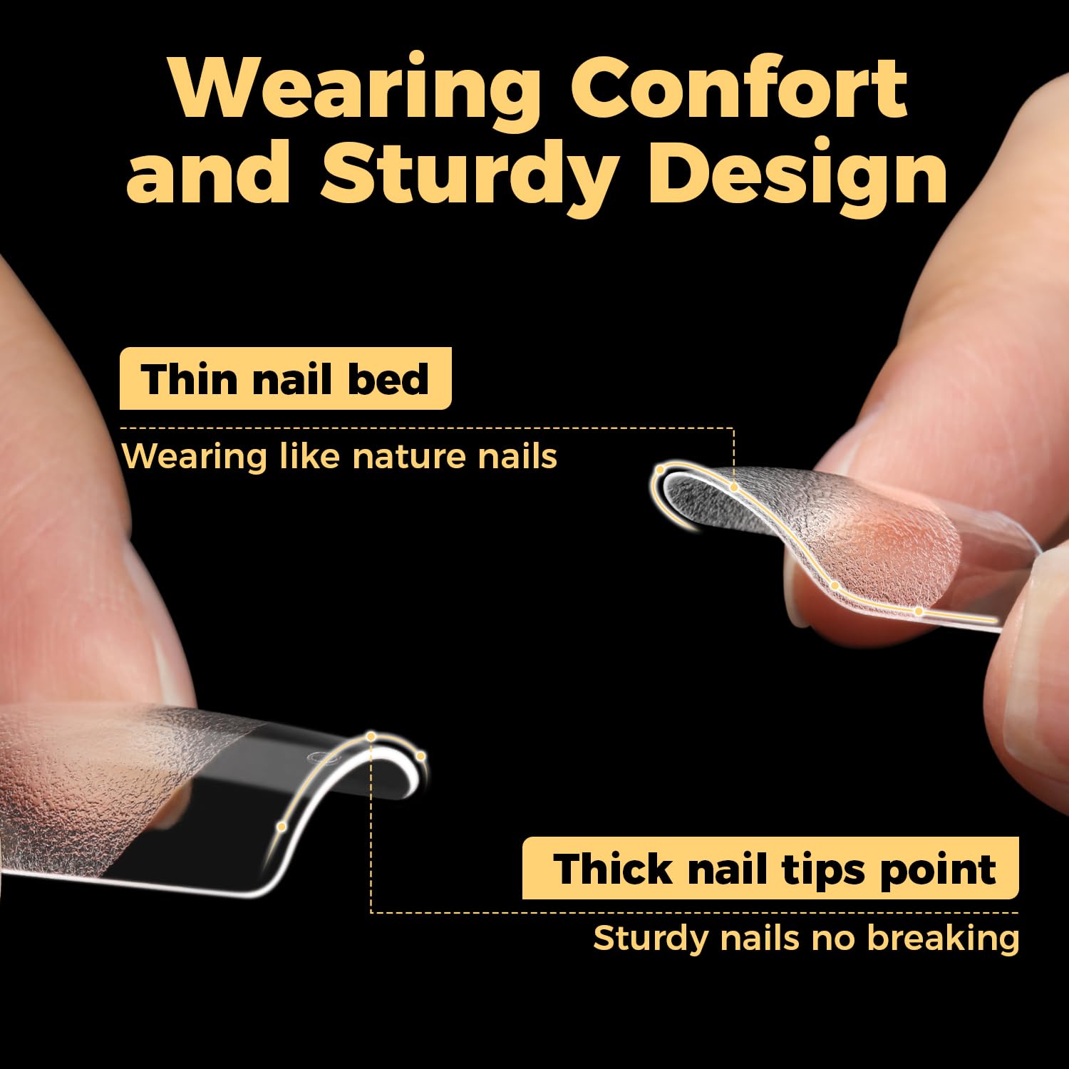 UNA GELLA full-cover tips applied on natural nails for quick salon look