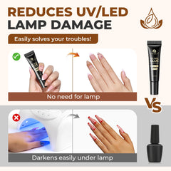 UNA GELLA tubes in a small travel pouch for on-the-go nail fixes