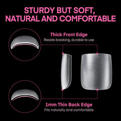 UNA GELLA trimmed square tip showing clean edge — simple shaping and customization