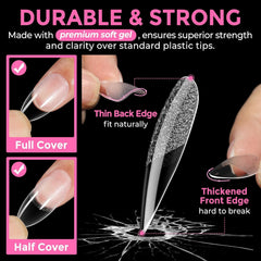 UNA GELLA trimmed side profile demonstrating thin back edge fit