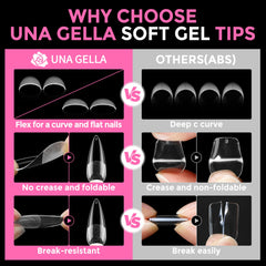 UNA GELLA trimmed stiletto example showing shaping possibilities and polish-ready surface