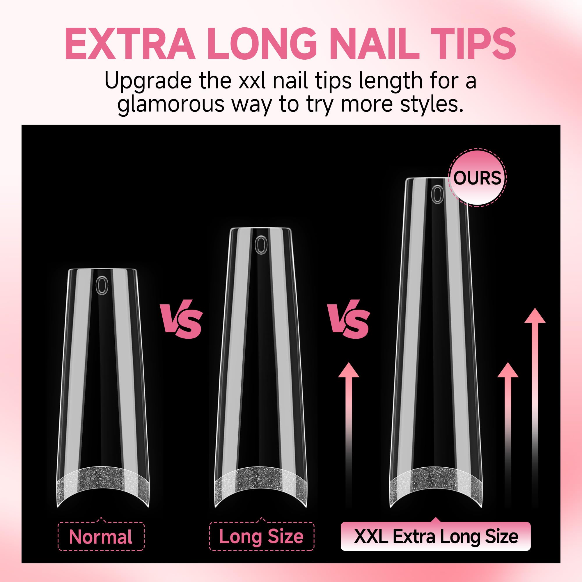 UNA GELLA trimmed and polished long coffin nails showing salon-ready result