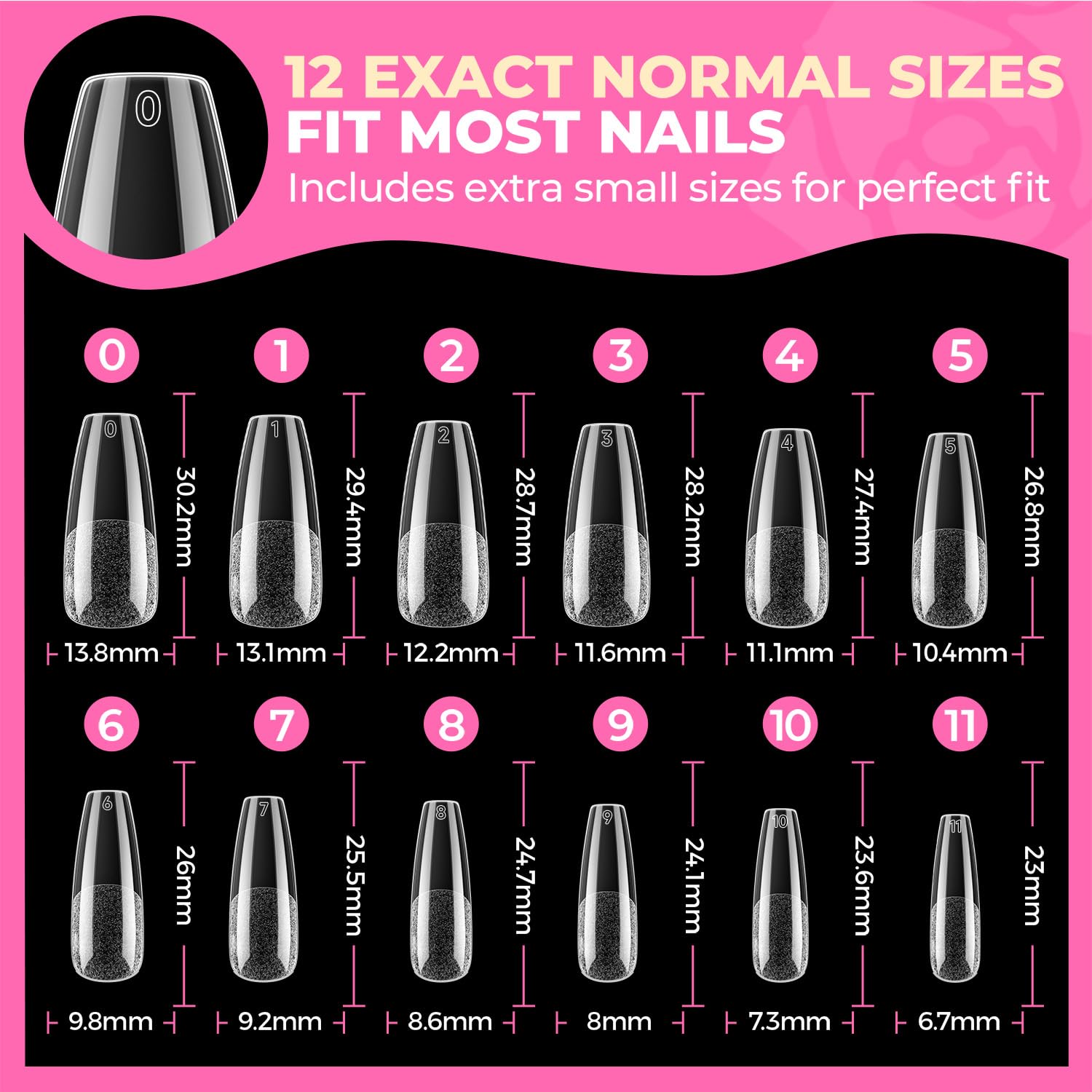 UNA GELLA trimmed and shaped tips showing customizable length options