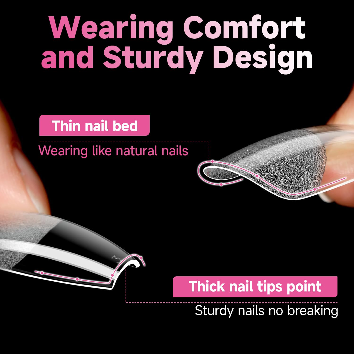 UNA GELLA example of a trimmed tip reshaped into short stiletto for versatility