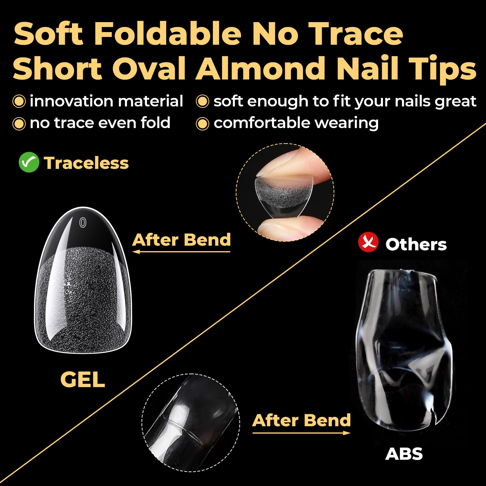 UNA GELLA size comparison next to natural nail for accurate scale