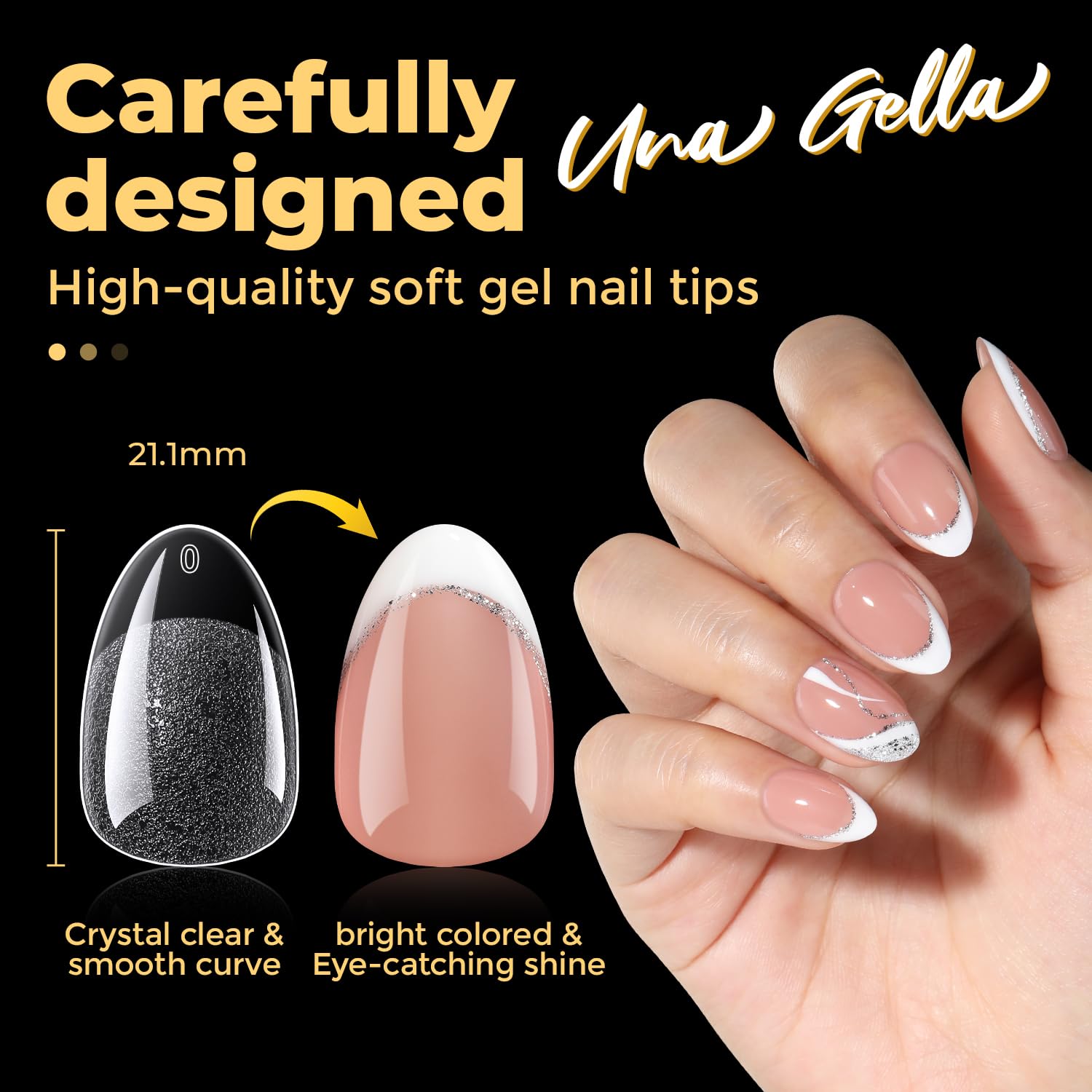 UNA GELLA tips soaking in acetone for safe, simple removal