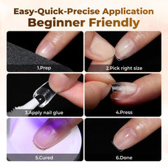 UNA GELLA lifestyle image of short coffin nails on a home desk