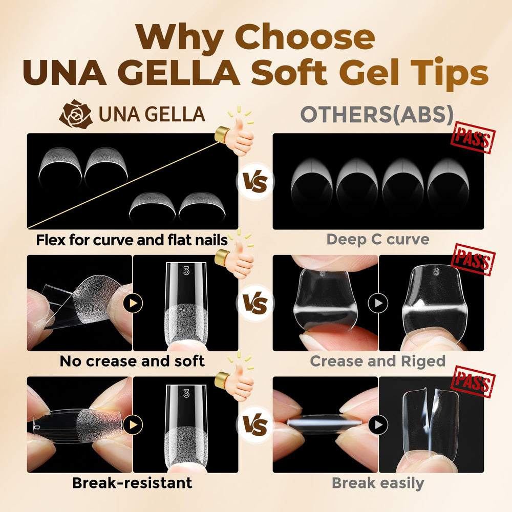 UNA GELLA edge thickness detail showing reinforcement for break resistance