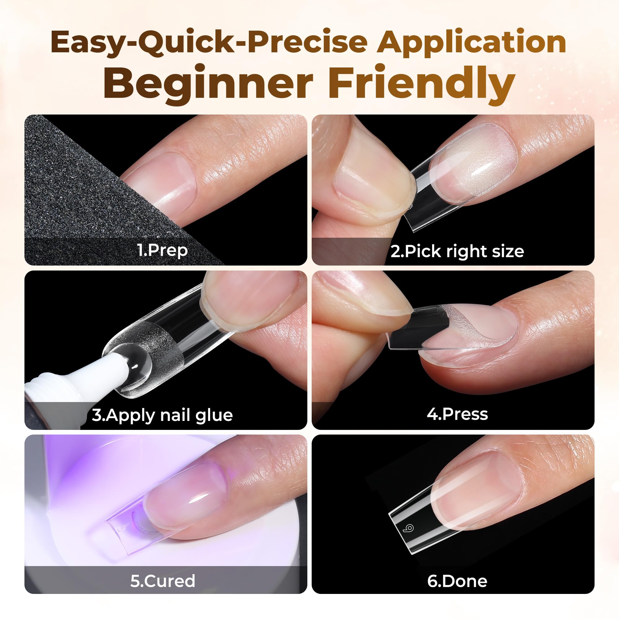 UNA GELLA finished French manicure in lifestyle setting for stylish result benefit