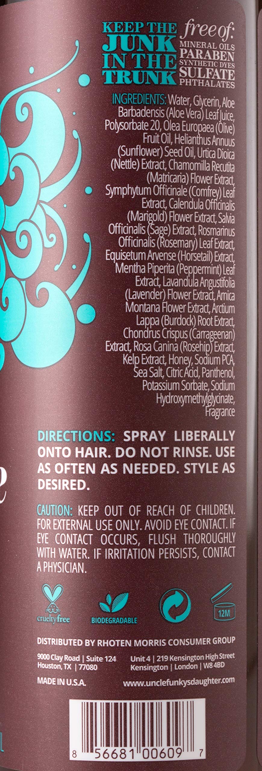Uncle Funky's Daughter misted on dry hair showing quick refresh benefit