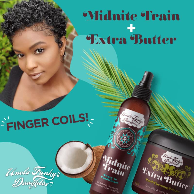 Uncle Funky's Daughter before and after detangling showing reduced knots benefit