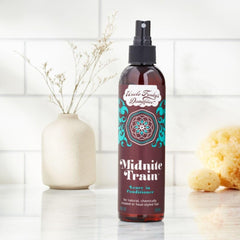 Uncle Funky's Daughter label close-up with pump that highlights easy dispensing benefit