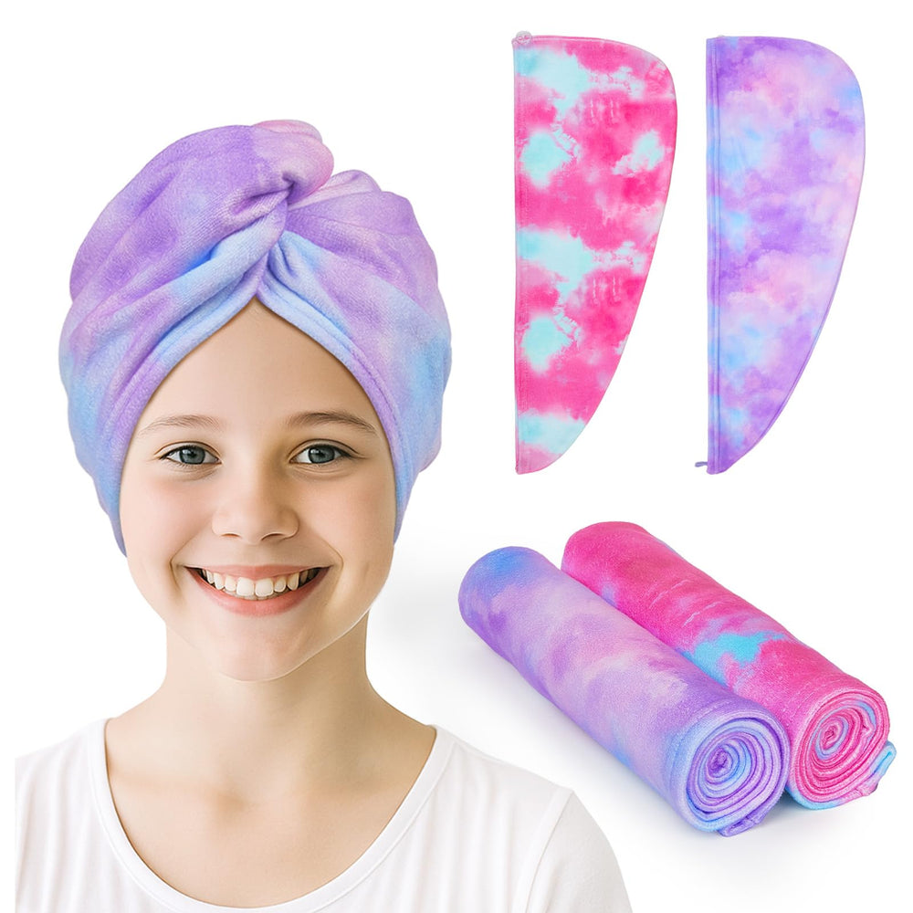 Unicorn Castle front view of pink and purple towel pack showing playful design and convenience