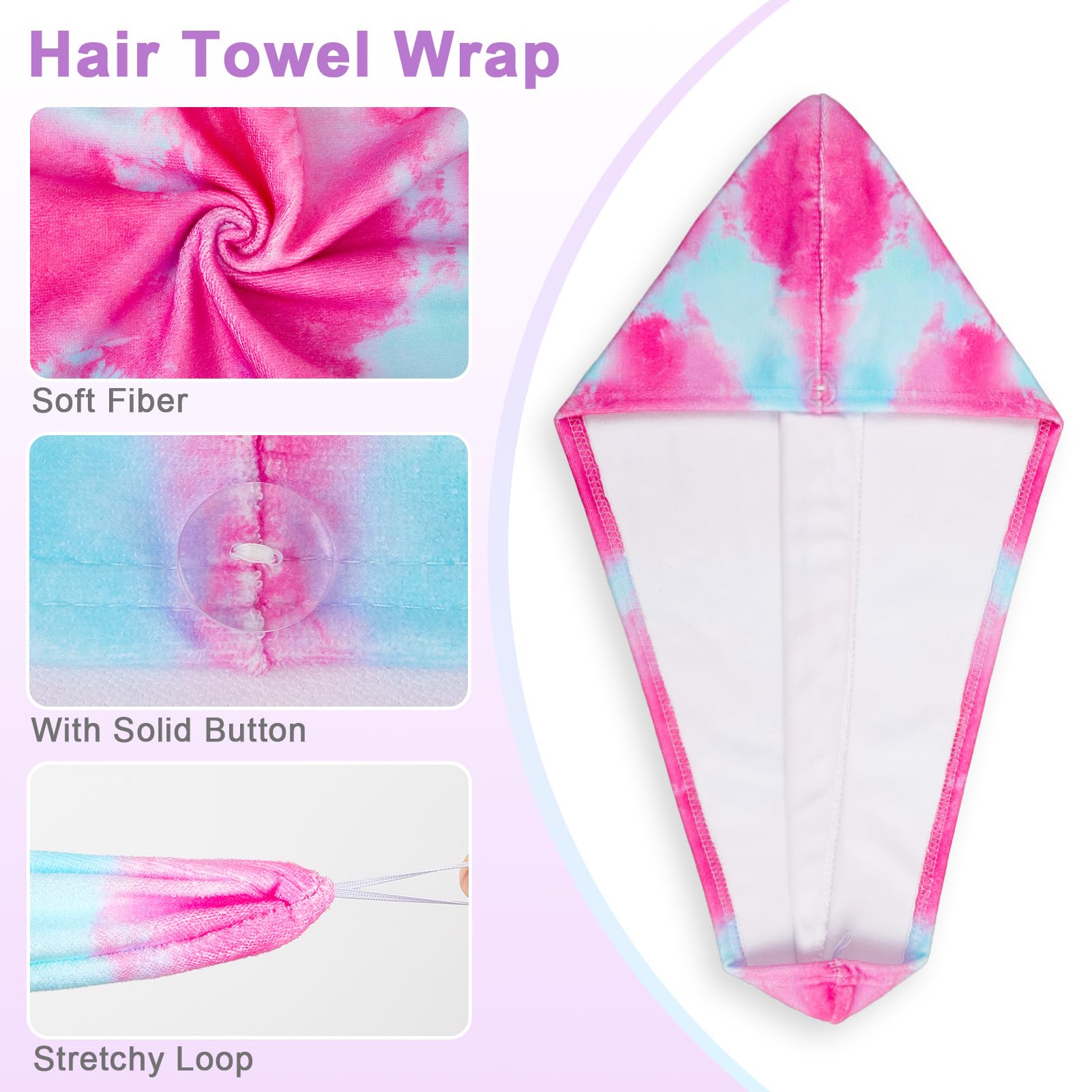 Unicorn Castle wrapped around thick curly hair to reduce frizz and speed drying
