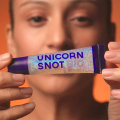 UNICORN SNOT close-up glitter texture highlighting plant-based holographic shine