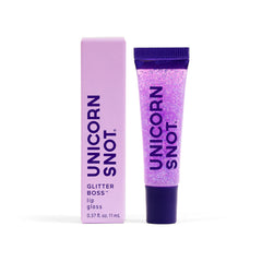 UNICORN SNOT orchid gloss tube front view showing color and compact design for easy touch-ups