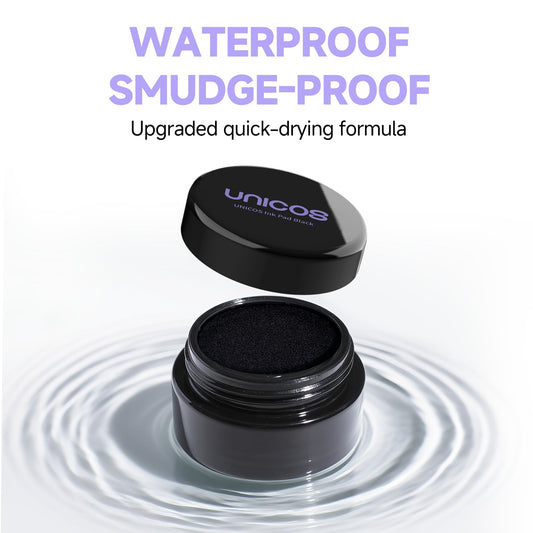 Unicos close-up texture of gel ink pad showing smooth pickup benefit